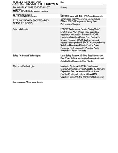 Lexus IS 500 F Sport Performance Premium 2025