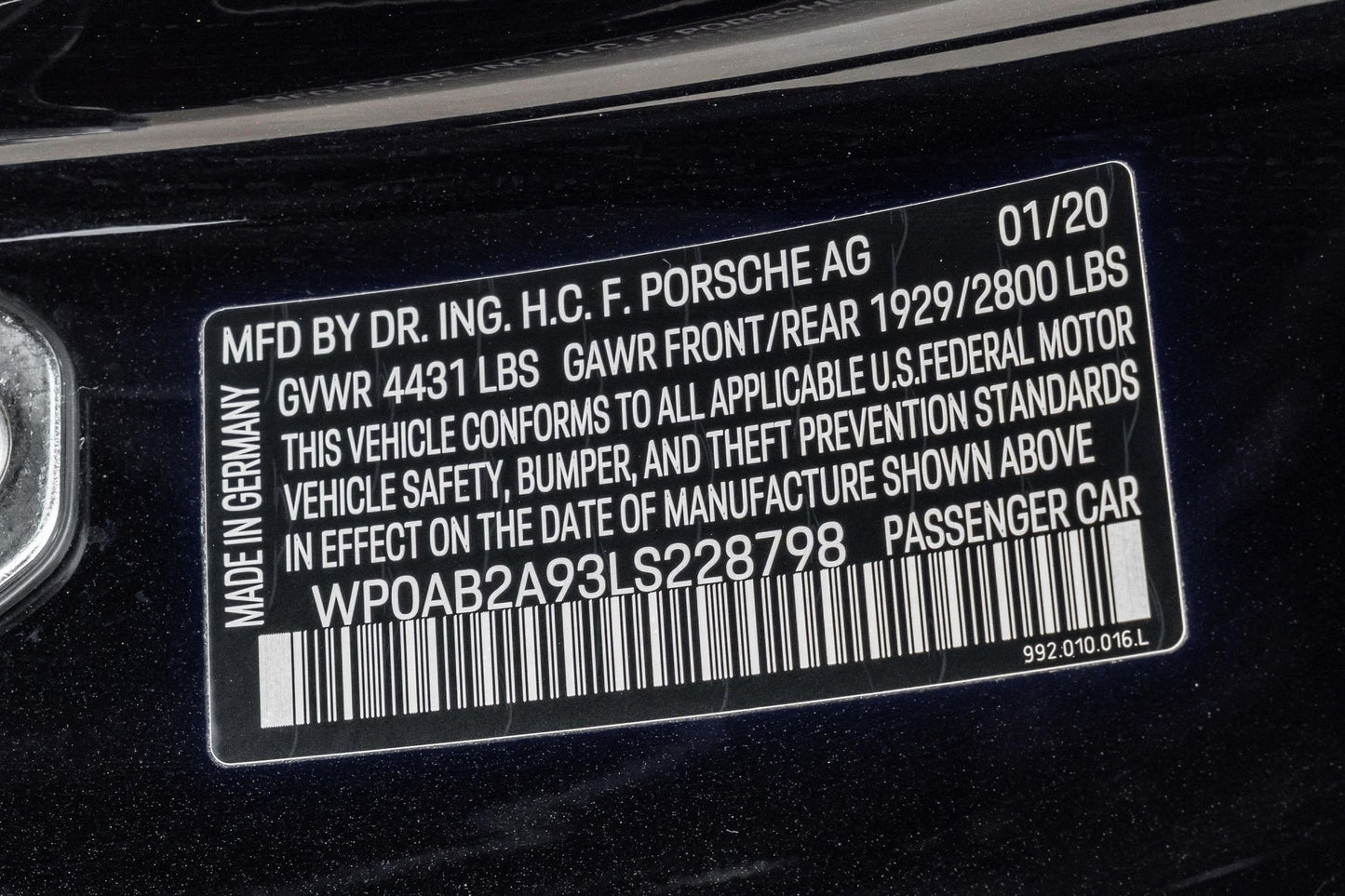 2020 Porsche 911 Carrera 4S Coupe 