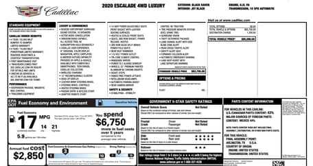 2020 Cadillac Escalade 4WD Luxury