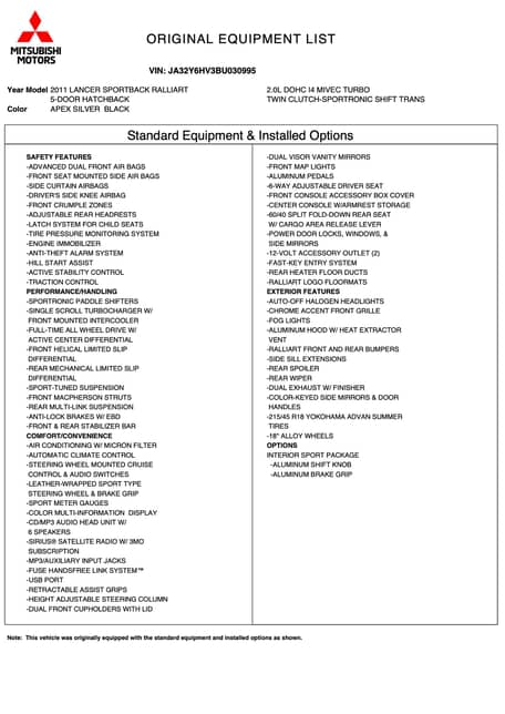 Mitsubishi Lancer Ralliart Sportback 2011
