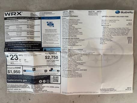 2019 Subaru WRX Series.Gray